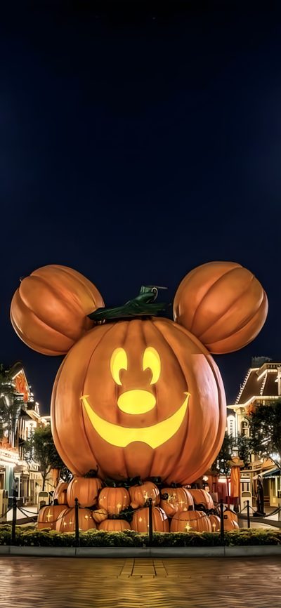 a mickey mouse pumpkin is lit up in the shape of a jack - o'- lantern Disney World Halloween Mickey Mouse Pumpkin, Disney Pumpkin, Disney October, black