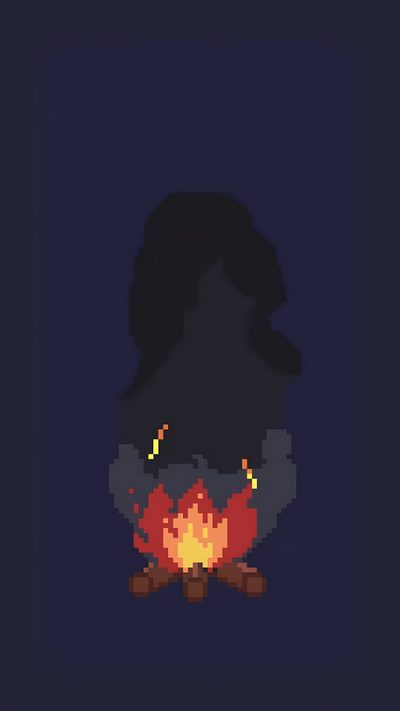 an image of a pixel style fire in the dark Halloween Pixel Art Gif Dark Souls Bonfire Pixel Art Gif, Humo Pixel Art, Pixel Art Campfire, dark slate gray