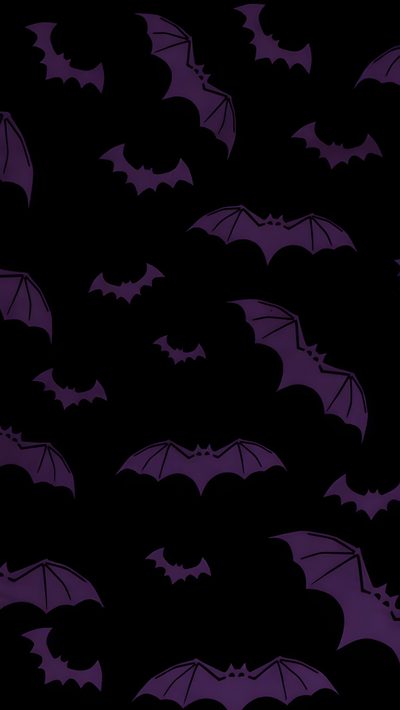 purple bats are flying in the night sky with dark clouds behind them and black background Halloween Purple Bat Purple Spooky Aesthetic, Spooky Purple, Purple Bats On Black Background,