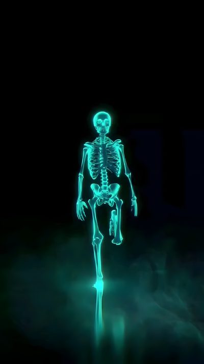 a glowing skeleton is walking in the dark Halloween Dancing Skeleton Image Swag, Moving, Dee Jay, Skeleton Dance, Dont Touch My Phone, black