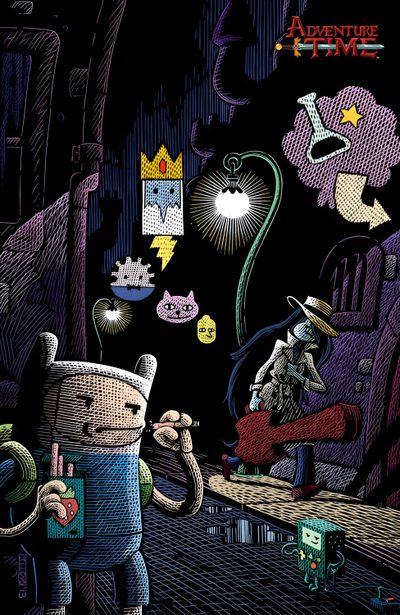 a cartoon character holding a cell phone in front of a dark room with other characters Halloween Adventure Time Vintage Animation Aesthetic, Backgrounds Adventure Time, Iphone Iphone Adventure Time, black