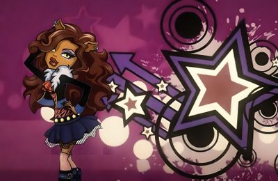 a cartoon girl is standing in front of a wall with stars and circles on it Monster High Halloween Warface, Ipad Picture, Arte Monster High, Gothic, Monster High Characters, dim gray