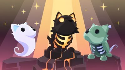 three different types of cats sitting on top of each other in front of a spotlight Adopt Me Halloween Adopt Me Cerberus, Animal Jam Halloween, Adopt Me Game Animal Art, dim gray