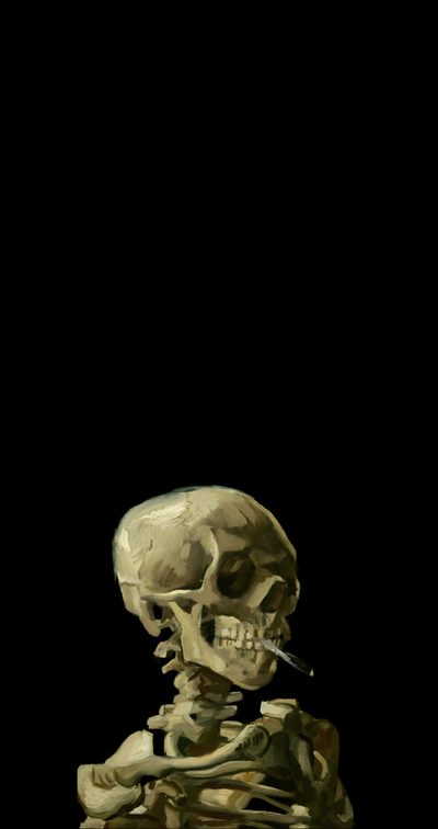 Esqueleto Aesthetic, Deathconsciousness Wallpaper, Lock Screen Aesthetic Art Skeleton Wallpaper, Skeleton Wallpaper, Screaming Skeleton Meme, Dark Van Gogh Wallpaper, Van Gogh Skull Wallpaper, Horror Phone Wallpaper, Van Gogh Skeleton Halloween Van Gogh Skeleton Esqueleto Aesthetic, Deathconsciousness, Lock Screen Aesthetic Art Skeleton, black