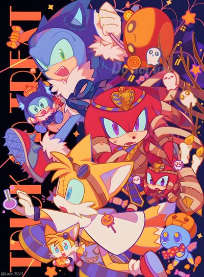an image of some cartoon characters in the style of sonic and tails on a black background Sonic The Hedgehog Halloween Sonic Comic Art Style, Metal Sonic Comic Art, Sonic Autumn, indian red