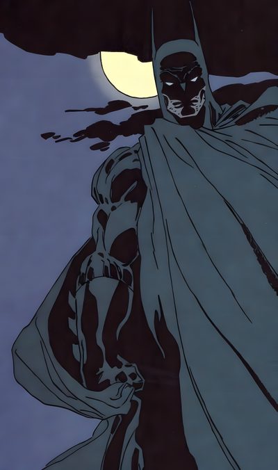 a batman standing in front of the moon with his cape draped over his shoulders and hands on his hips Batman Long Halloween Bd Pop Art, Batman Painting, The Long Halloween, Batman Comic, dark slate gray