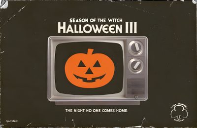 an old television with a jack - o'- lantern on it and the words, season of the witch halloween ii Halloween Iii Season Of The Witch Halloween Iii Poster, Halloween 3 Season Of The Witch, Halloween 3 Season Of The Witch Poster, dark slate gray