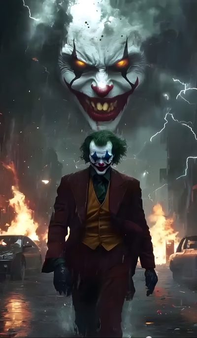the joker is walking in front of a bunch of cars and lightnings behind him Joker Halloween Joker Ke, Gif Video Download, Villain Boys, Batman Style, Live Screen Iphone, dark slate gray