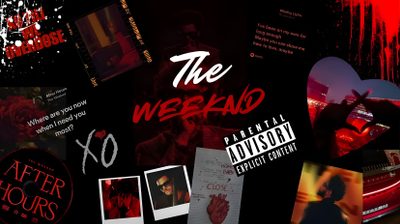 various stickers and decals on a wall with the words'the weirdo ' The Weeknd Halloween Desktop The Weeknd, The Weeknd Aesthetic Pc, The Weekend Macbook, The Weeknd Ipad, black