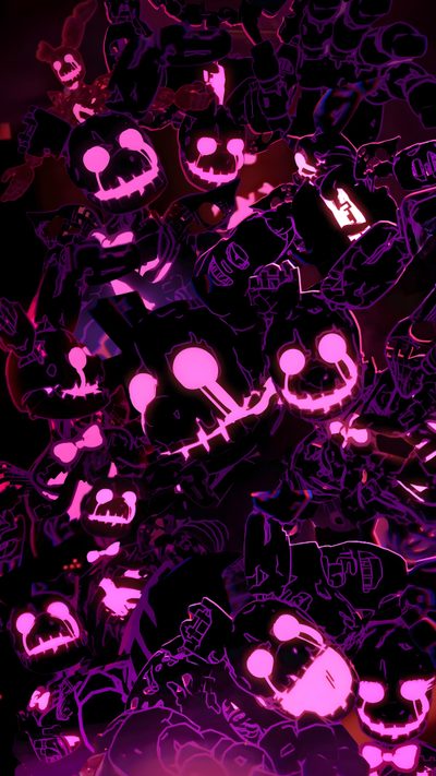 a bunch of stickers that are all over the place Fnaf Halloween Fnaf Minecraft, 1360x768, Fnaf Freddy, Fnaf, Animatronic Fnaf, William Afton, black