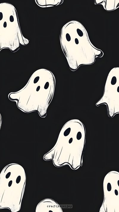 black and white halloween ghost fabric with large, ghostly faces on it's sides Halloween Design Asthmatic Halloween, Halloween Aesthetic Ghost, Ghost Ipad, Ghosts Background, black