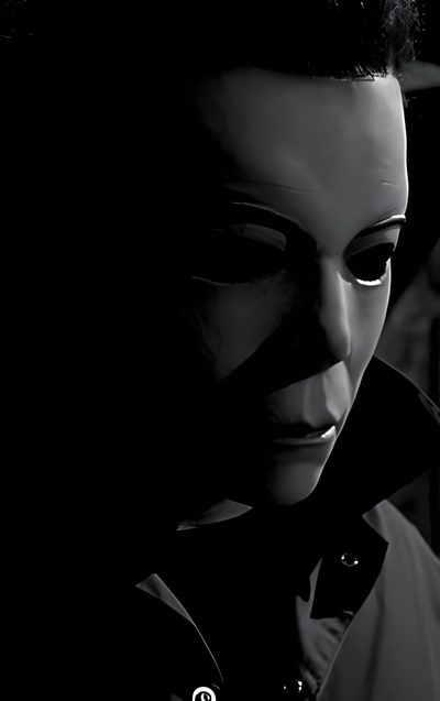 black and white photograph of a woman looking at her cell phone while standing in the dark Halloween Resurrection Halloween Resurrection Movie Poster, Halloween Resurrection 2002, Halloween 2018 Michael Myers, black