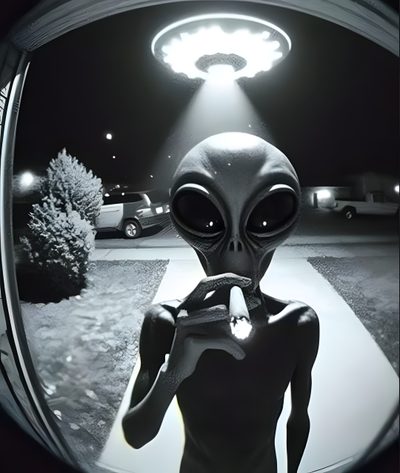 an alien is seen through a magnifying glass Alien Halloween Lock In Alien Pfp, Locked In Alien Pfp, Alien Aesthetic Pfp, Ufo Pfp, dark slate gray
