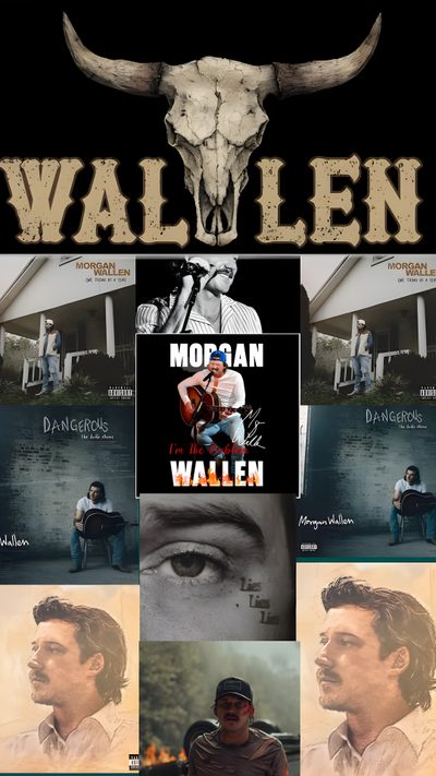 the movie poster for wallen is shown in multiple different colors and sizes, as well as an image of a man's face Morgan Wallen Halloween Morgan Wallen Collage, Birthday Board, American Country, dark slate gray
