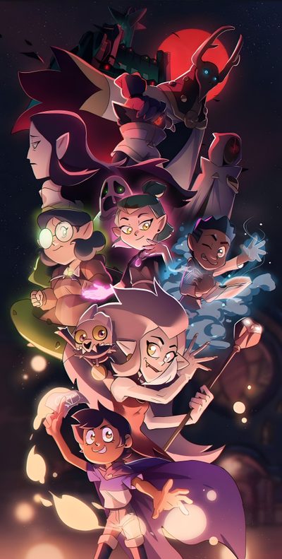 an image of some cartoon characters in the dark The Owl House Halloween The Owl House Season 2 Fanart, The Owl House Fanart, Owl House Fanart, dark slate gray