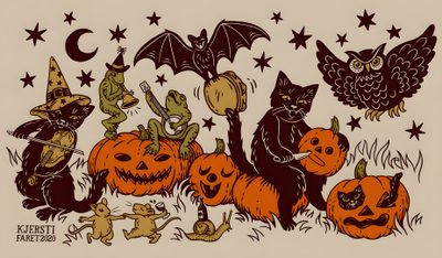 an image of halloween cats and bats Halloween 2023 Vintage Halloween Pfp, Halloween Widgets, Rattus Rattus, Vintage Halloween Art, tan