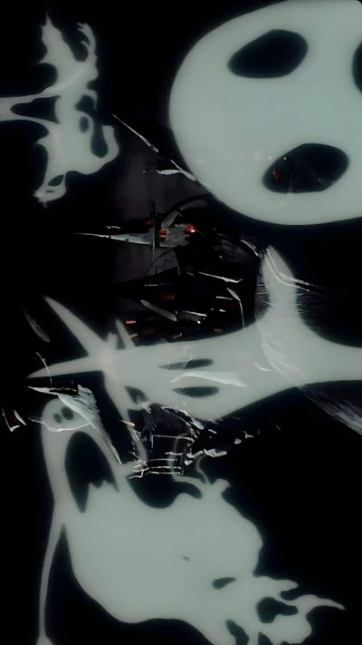 a black and white image of two ghost faces with scissors in front of the camera Sturniolo Halloween Halloween Iphone Backgrounds, Halloween Backgrounds, Tim Burton Art, Sfondi Viola, black
