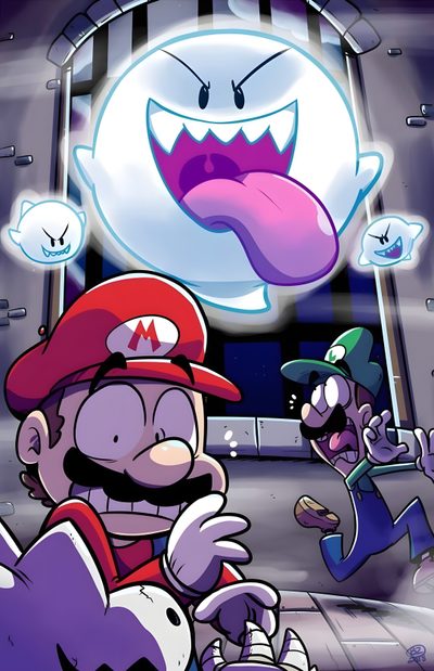 an image of some cartoon characters playing with each other Halloween Mario King Boo Iphone, Mario Boo, Super Mario Bros Z Fanart, Boo Mario, light slate gray
