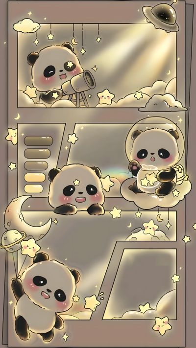 the pandas are all in different positions on the screen, and one is looking at his own reflection Cute Halloween Panda Panda Iphone, Cute Panda Drawing, 3d Cute, Panda Drawing, Iphone Kawaii, Cute Panda, gray