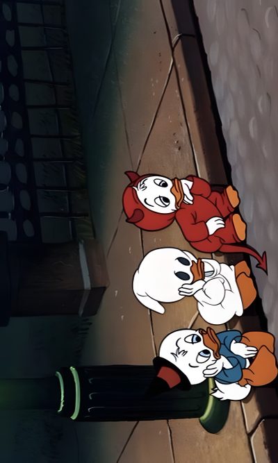 three cartoon characters standing next to each other Ducktales Ghosts Of Halloween Cartoon Halloween Background Aesthetic, Halloween Cartoon Iphone, Disney Halloween Pc, dark slate gray