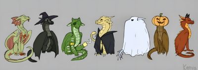 an image of halloween cats and pumpkins Wings Of Fire Halloween Wings Of Fire Doodles, Wings Of Fire Pumpkin Ideas, Silkwing Ideas, dark gray