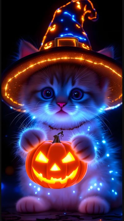 Halloween Live Wallpaper, Happy Halloween Pictures, Image Halloween, Kitten Wallpaper, Halloween Wallpaper Backgrounds, Wild Animal Wallpaper, Halloween Wallpaper Cute, Halloween Wallpaper Iphone, Kitten Art Halloween Kittens Halloween Live, Happy Halloween Pictures, Image Halloween, Kitten, black