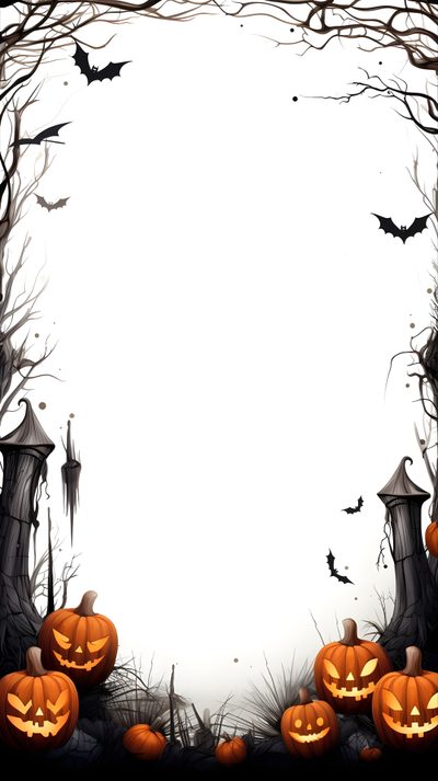 a halloween scene with pumpkins and bats White Halloween Halloween Theme Background, Halloween Pictures Background, Creepy Halloween Backgrounds,