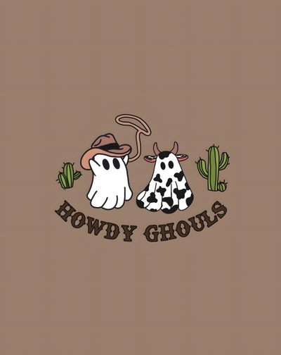 Cute Ghost And Cow Art, Cowboy Ghost And Cow Illustration, Halloween Party Decoration Ideas, Western Halloween Theme, Western Themed Party Invites, Country Fall Backgrounds, Country Widget, Cute Fall Image, Cute Fall Western Wallpapers Cowboy Halloween Cute Ghost And Cow Art, Cowboy Ghost And Cow Illustration, Halloween Party Decoration Ideas, gray