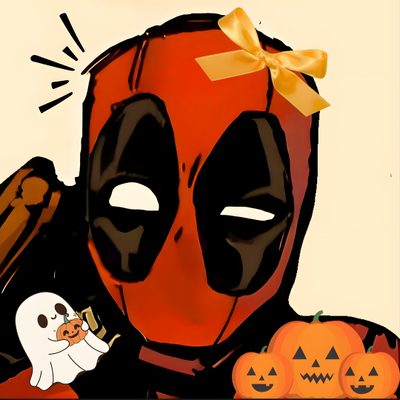 a drawing of a deadpool with pumpkins around it Deadpool Halloween Deadpool Art, Deadpool X Spiderman, Deadpool Comic, Duos Icons, Idées Playlist, firebrick