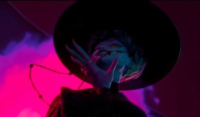 a man with his hands in the air and wearing a hat on top of his head Baby Saja Halloween Kpop Demon Hunters Laptop, K-pop Demon Hunters Ipad Baby Saja, Baby Kpop Demon Hunters, black