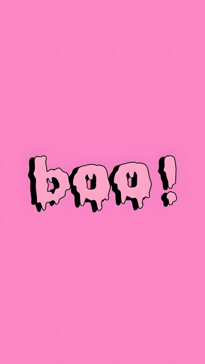 the word pop written in black and pink on a pink background with an animal silhouette Pink Halloween Words Custom Halloween Pink Background Aesthetic, Pink Spooky Iphone, Pink Halloween Words Custom,