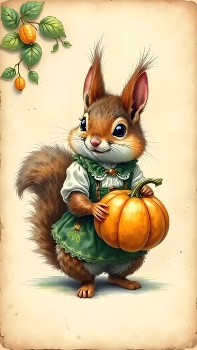 a painting of a squirrel holding a pumpkin Squirrel Halloween Flower Stencil Patterns, Squirrel Art, Leinwand Malerei Ideen, Arm Band Tattoo, wheat