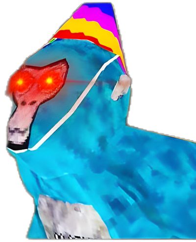 a dog wearing a party hat with red lights on it's eyes and nose Gorilla Tag Halloween Gorilla Tag Photos, Tik Tok Gorilla Tag Pfp Blue, Gorilla Tag Fanart, dark slate gray