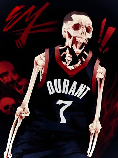 a painting of a basketball player with his hands in the air while holding two large bones Halloween Nba Slim Reaper, Skeleton Artwork, Nba Art, The Fallen Angel, Nba Pictures, black