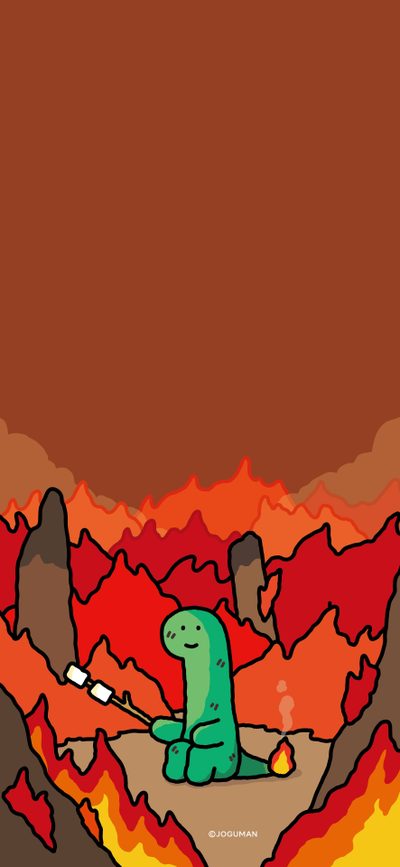 an image of a cartoon dinosaur in the middle of a mountain range with lava surrounding it Halloween Dinosaur For Phone She Shed Office, Android Dark, Kawaii, Custom Icons, Art Model, saddle brown