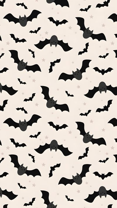 black bats and stars on a white background for halloween wallpapers or fabric design Halloween Bats Halloween Seamless, Halloween Bat Pattern Design, Halloween Pattern Fabric Design, linen