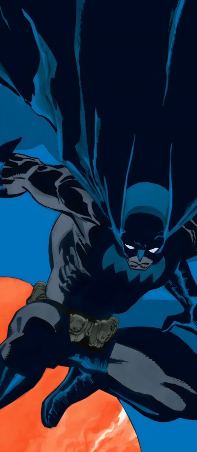 an image of batman flying in the air with his cape extended and eyes closed, Batman The Long Halloween 2 Batman The Long Halloween Poster, Blue Batman, Retro Batman Iphone, black