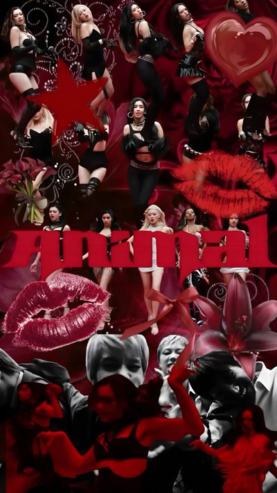 a collage of photos with red and black colors, including the words i love you Katseye Halloween Katseye, Jennie Lisa, Color Coding, Collage, Coding, Animals, maroon