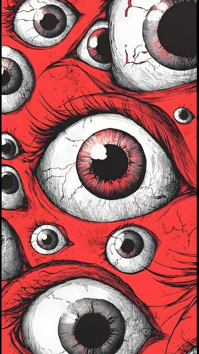 an image of some very strange looking eyes in red and black colors, with the eyeball Halloween Eyeballs Red-01 Six Eyes, Red Scary Eyes, Red Eyes Black Background, Halloween Eye,