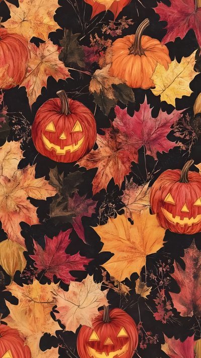 an image of pumpkins and leaves on a black background that is very similar to halloween Vintage Halloween Orange Pumpkin, Halloween Iphone Backgrounds, Halloween Backgrounds, Future, sienna