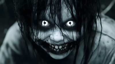 a creepy looking woman with white eyes and black hair Halloween Scary Horror For Pc, Pc Horror, Pc Halloween, Horror For Laptop, Scary For Laptop, Scary Pc, black