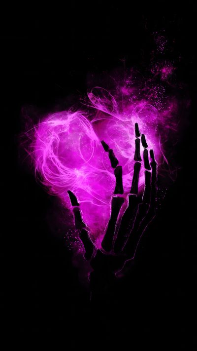 Iphone Background Ideas, Iphone Purple Skull Wallpaper, Skull Aesthetic Black And Purple Wallpaper, Purple Skull Wallpaper Iphone, Halloween Skeleton Hand Purple Wallpaper, Wallpaper Cool Purple Skulls, Skull Wallpaper Purple, Cool Neon Skeleton Wallpaper, Purple Skeleton Heart Wallpaper Halloween Skeleton Hand Purple Iphone Background Ideas, Iphone Purple Skull, Skull Aesthetic Black And Purple,