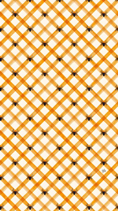 an orange and white checkered pattern with black dots Halloween Argyle October Pattern Background, Halloween Argyle Preppy Spiders, Canvas Background Ideas, sandy brown