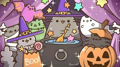 Cute Halloween Card Inspiration, Cute Halloween Cartoon Scene, Cute Spooky Characters, Halloween Cartoon Art, Halloween Party Decoration Ideas, Cute Halloween Pc Wallpaper, Cute Halloween Wallpaper Desktop, Halloween Computer Wallpaper, Halloween Keyboard Kawaii Kawaii Pusheen Halloween Cute Halloween Card Inspiration, Cute Halloween Cartoon Scene, Cute Spooky Characters, gray