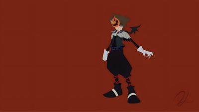 an animated character is standing in front of a red background Sora Halloween Town 1920x1080 Sora Halloween Town Pfp, Kingdom Hearts Halloween, Sora Kingdom Hearts Halloween, maroon