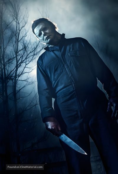 a man dressed as a zombie holding a knife in his hand and looking at the camera Halloween 2018 Michael Myers Halloween Kills Pictures, Halloween Kills 2021 Movie Poster, Halloween Kills Official Poster, midnight blue