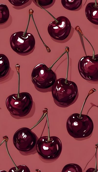 an image of many cherries on a pink background Halloween Cherry Red Aesthetic Lockscreen, Iphone Cherry, Cherry's, Cherry Iphone, Cherry Phone,