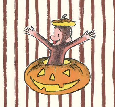 Curious George, Phone Wallpaper, Curious George Cartoon, Curious George Pumpkin Painting, Halloween Halloween Curios George Curious George, Phone, Curious George Cartoon, antique white