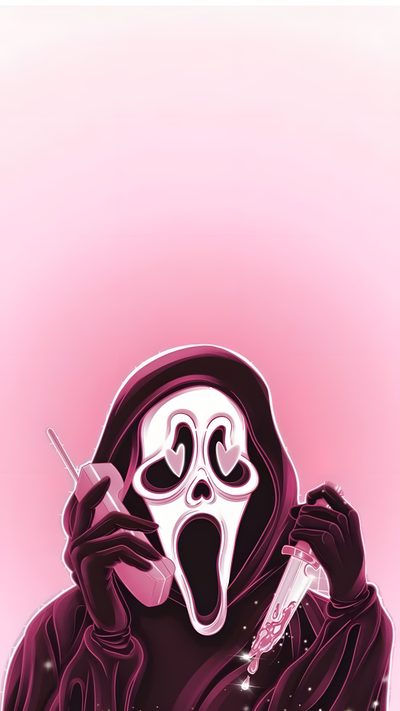 Watch Wallpaper, Ghost Faces, Halloween Wallpaper, Scream, Ipad Wallpaper, Pretty Wallpapers, Art Wallpaper, Phone Wallpaper, Ghost Pink Halloween Ghostface Watch, Ghost Faces, Halloween, Scream, Ipad, Pretty,