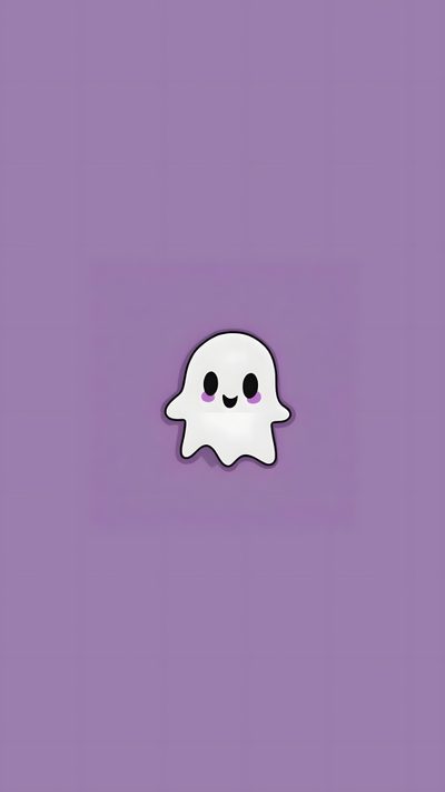 a purple background with a white ghost on it Cute Halloween Purple Ghost Aesthetic Purple Purple Aesthetic Cute Halloween, Purple Ghost Pattern, Purple Ghost Background, light slate gray